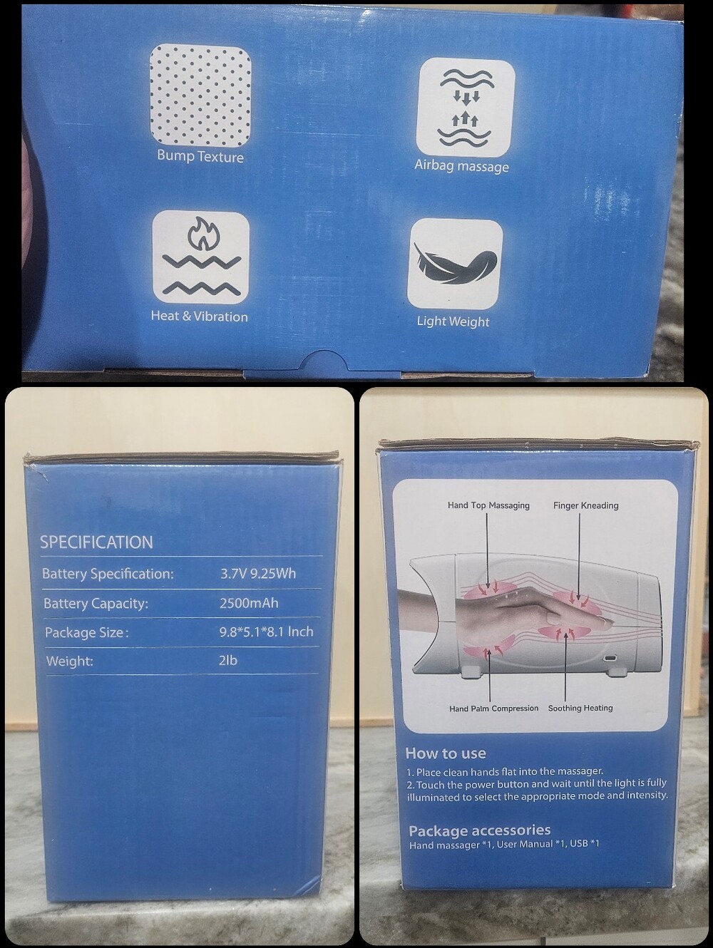 Cordless Electric Smart Hand Massager NEW IN BOX - Picture 6 of 8
